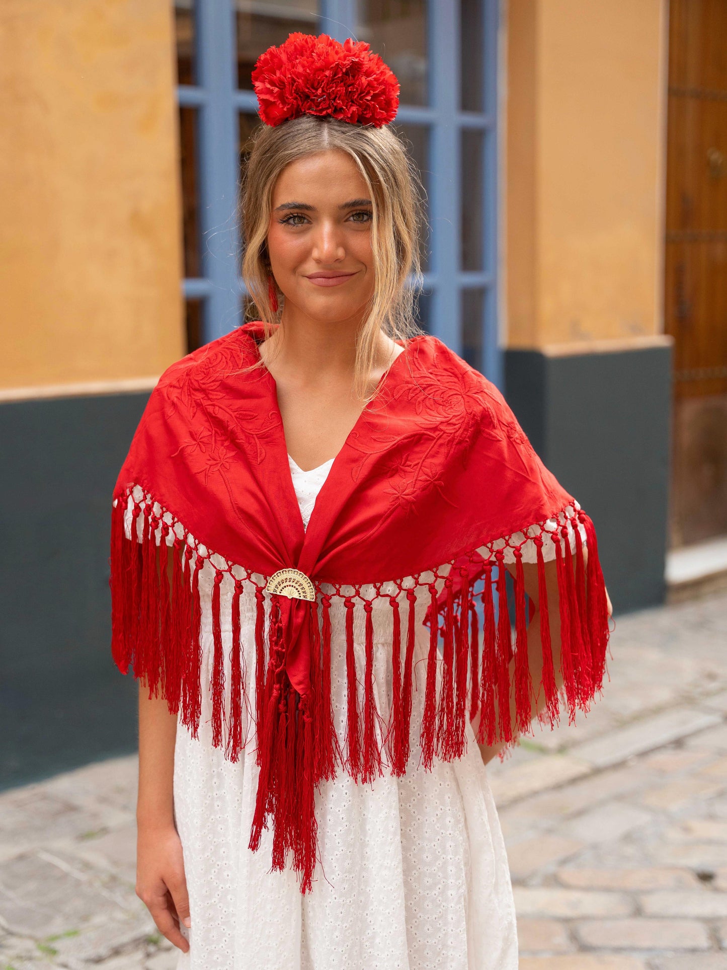 Mantoncillo Belén Liso Rojo