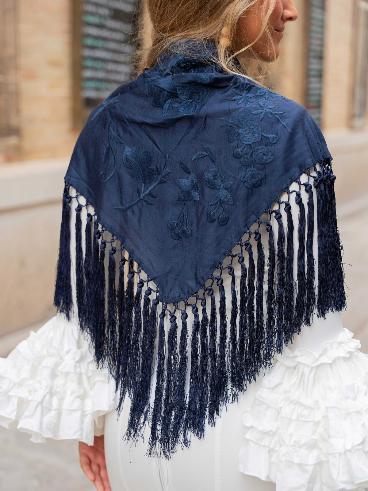 Mantoncillo Belén Liso Azul Marino