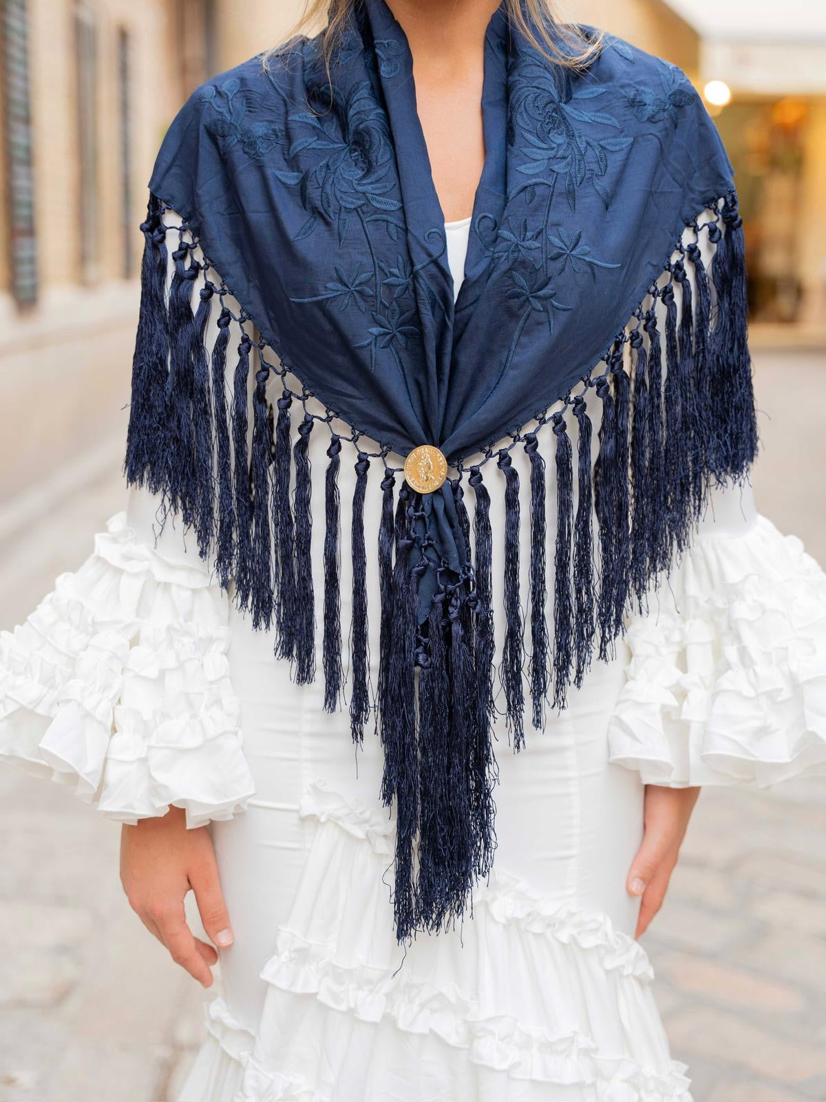 Mantoncillo Belén Liso Azul Marino