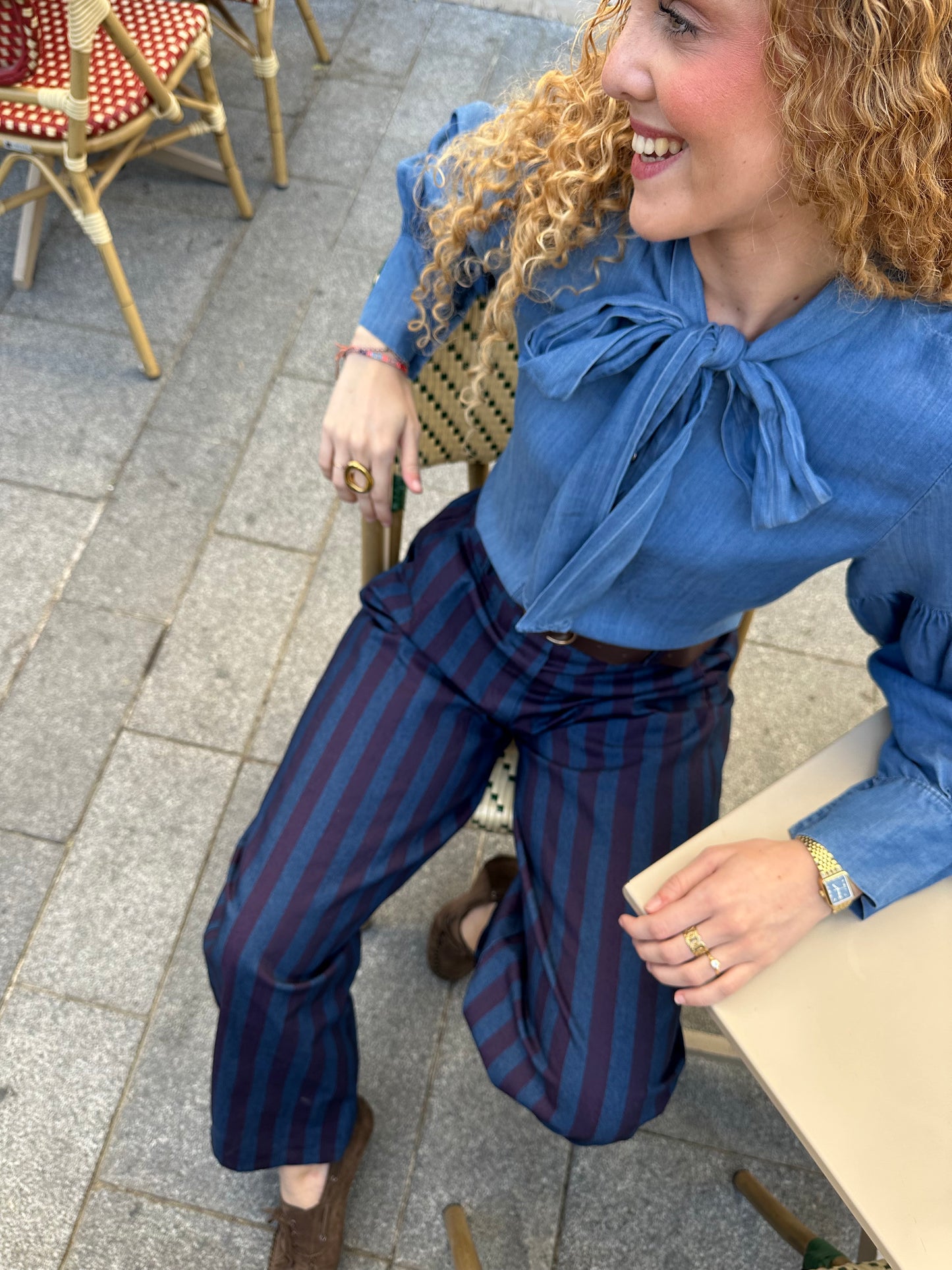 Vaquero Ballon Rayas Morado