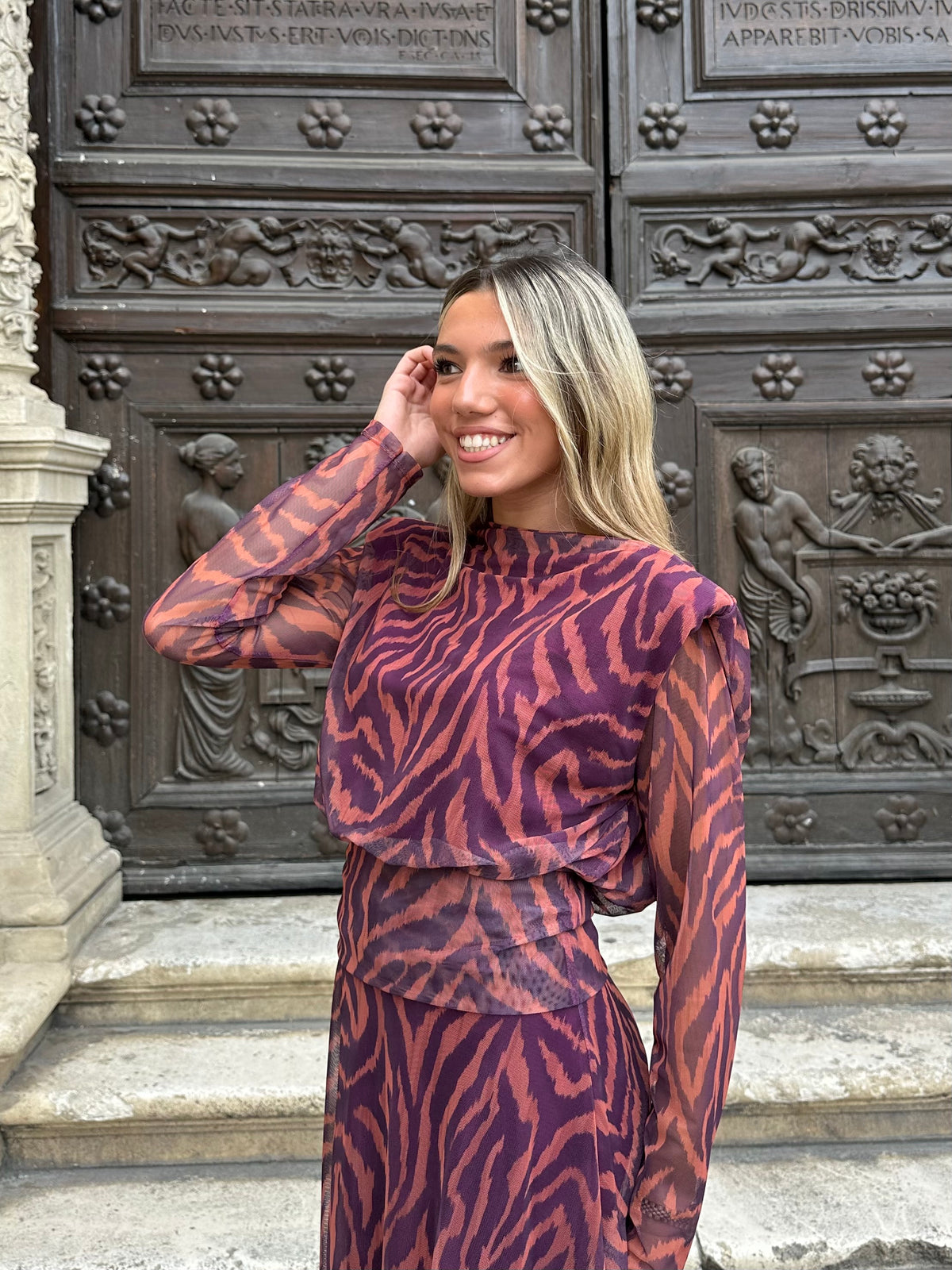 Conjunto Tul Zebra Morado