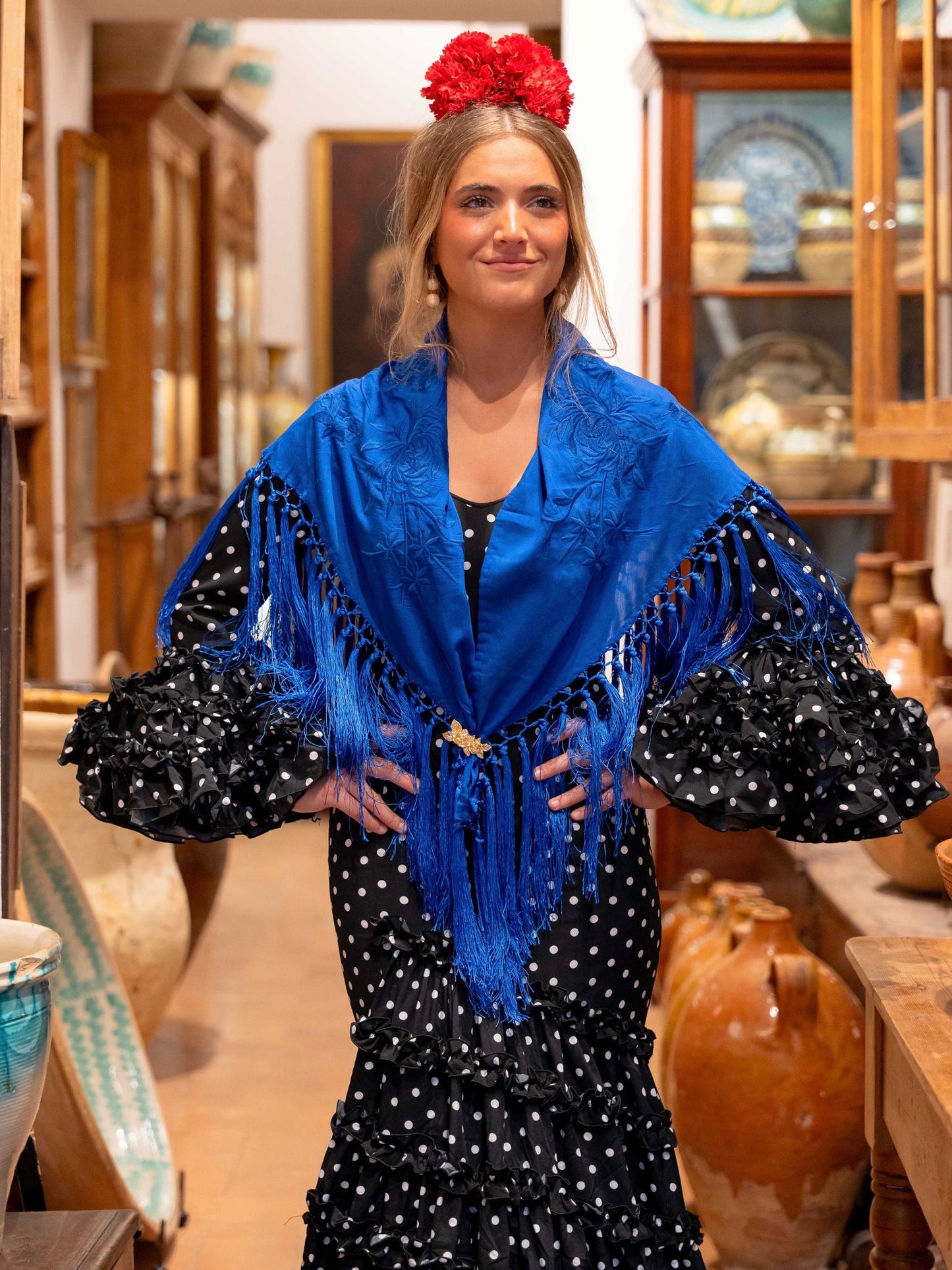 Mantoncillo Belén Liso Azul Royal