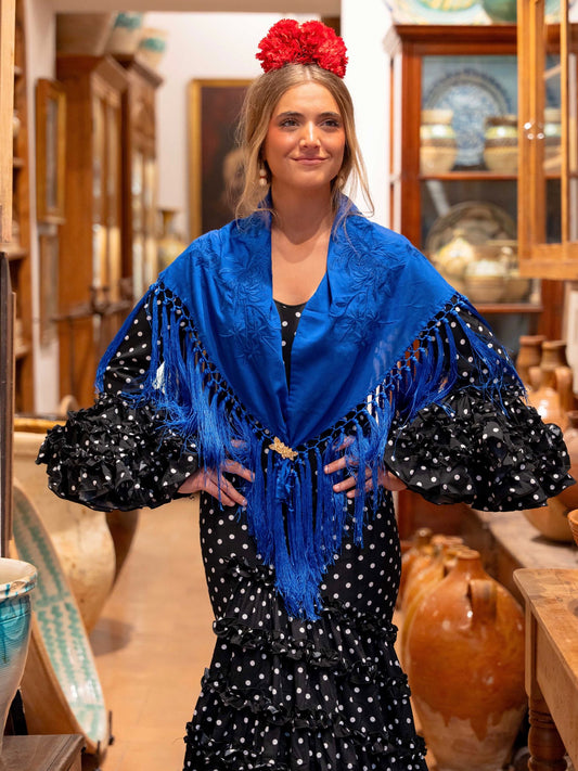 Mantoncillo Belén Liso Azul Royal