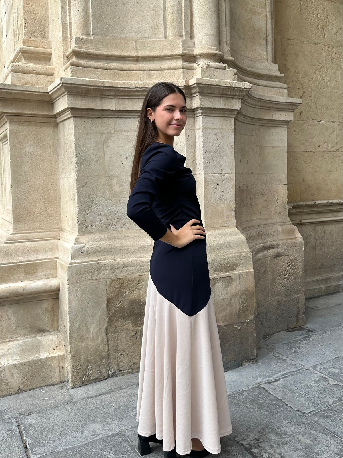 Vestido Bicolor AzulMarino