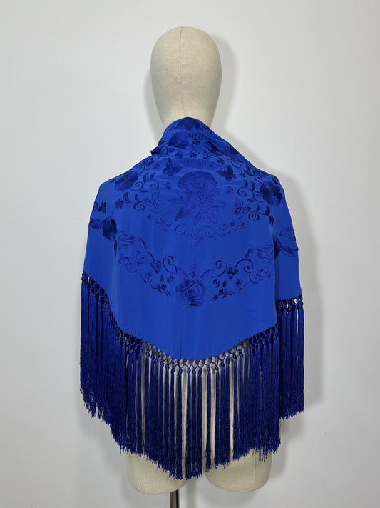 Mantoncillo Carmen Liso Azul Royal