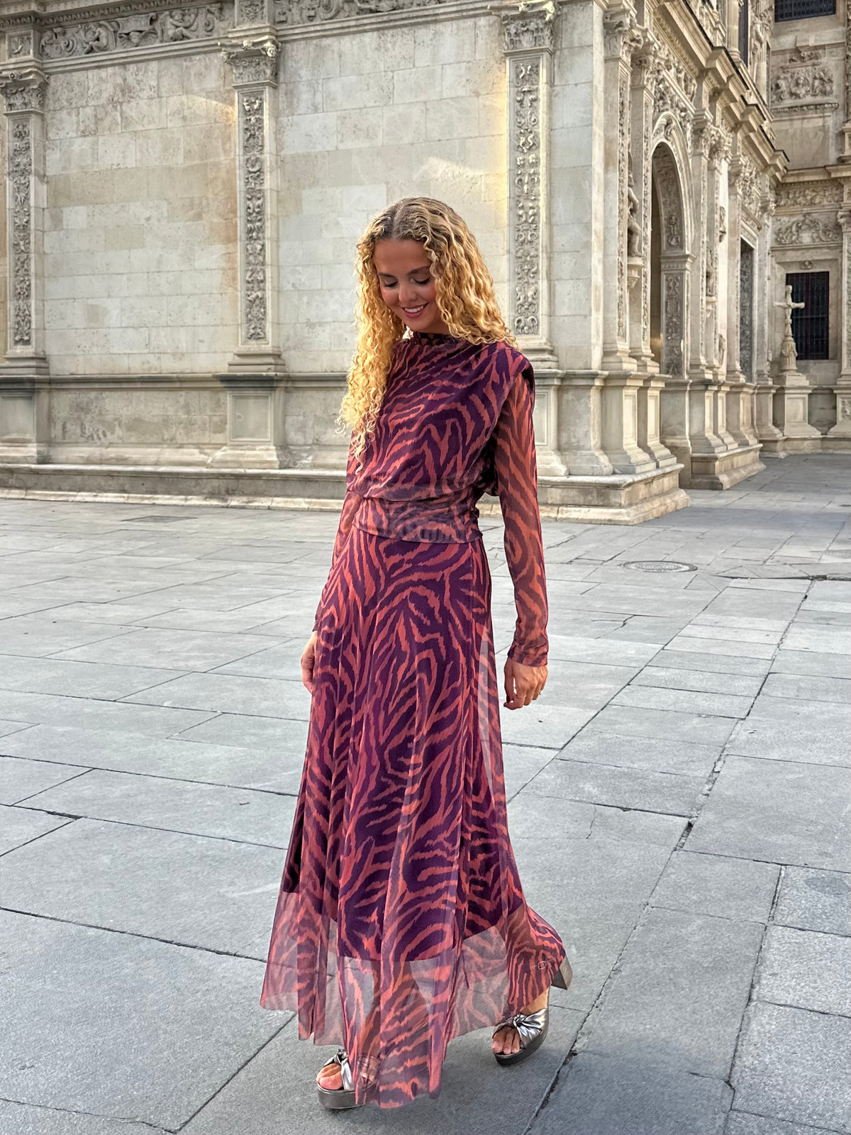 Conjunto Tul Zebra Morado