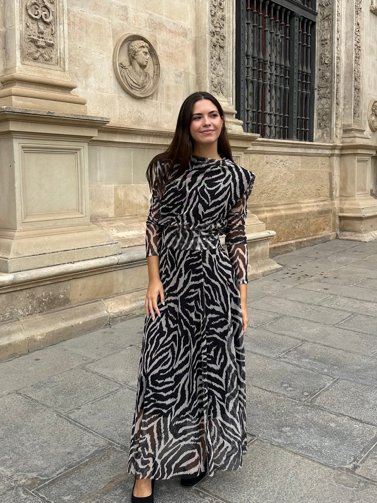Conjunto Tul Zebra Negro